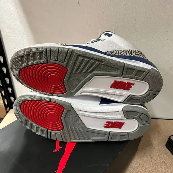Air Jordan 3 Retro OG Shoes Men 8 White True Blue 85426-106 Jumpman New