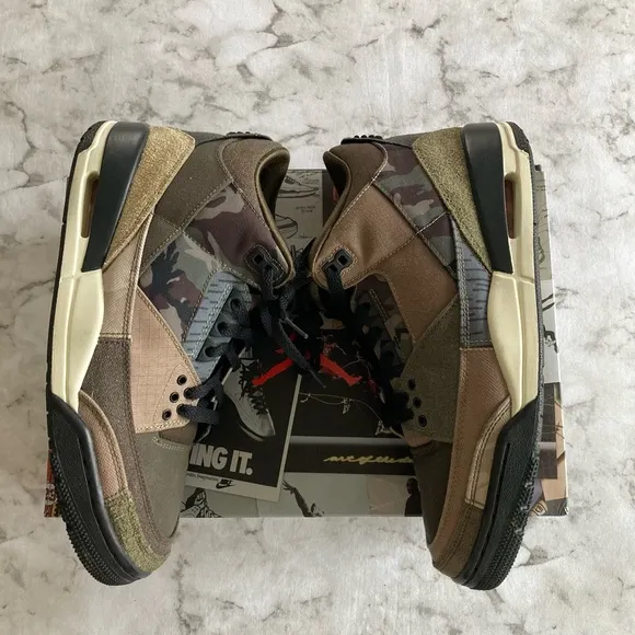 Air Jordan 3 Retro SE patchwork camo shoes  size 8.5