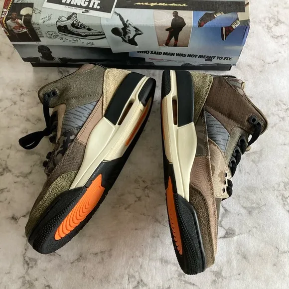 Air Jordan 3 Retro SE patchwork camo shoes  size 8.5