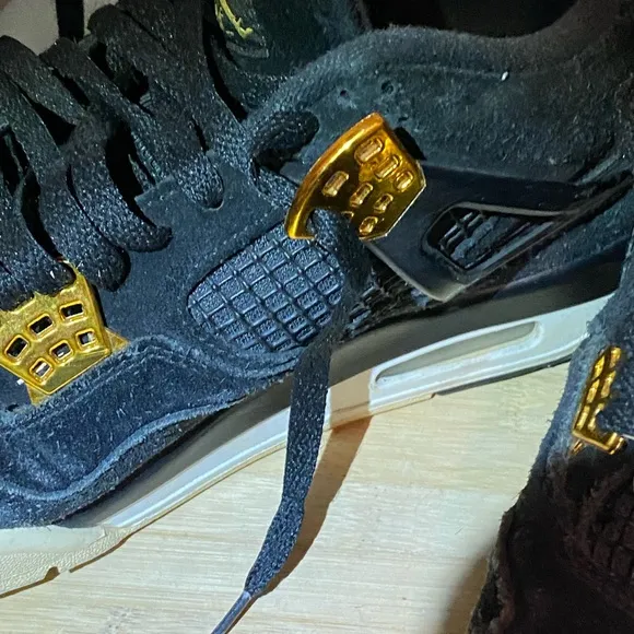 Air Jordan 4 Retro Royalty 308497-032 Black/Metallic Gold Men's - Size 8
