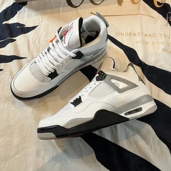 Air Jordan 4 Retro White Cement Basketball Shoes