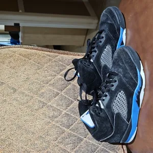 Air Jordan 5 Retro Black/Racer Blue Lace Up Sneakers Shoes Multicolor