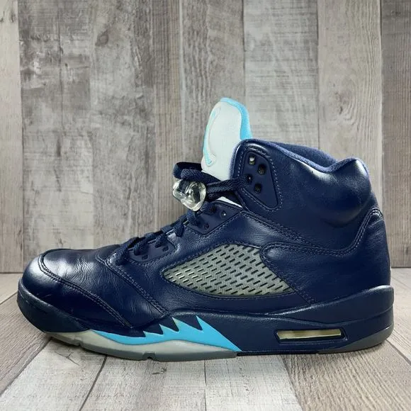 Air Jordan 5 Retro Mens Pre Grape Basketball Shoes Sneaker Midnight Blue Sz 10.5