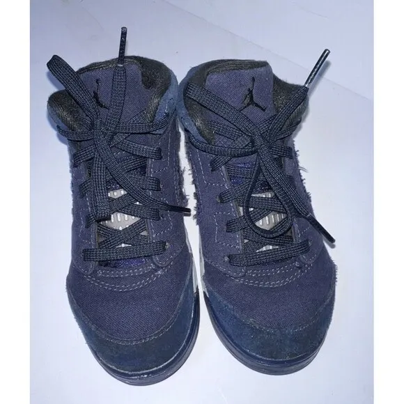 Air Jordan 5 Retro Navy Blue Toddler Baby Kids Sneakers Athletic Shoes Sz 10 TD