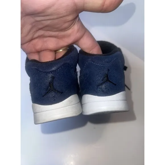 Air Jordan 5 Retro Navy Blue Toddler Baby Kids Sneakers Athletic Shoes Sz 10 TD