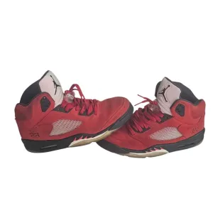 Air Jordan 5 Retro Raging Bull Red Suede Basketball Shoes 10.5