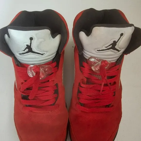 Air Jordan 5 Retro Raging Bull Red Suede Basketball Shoes 10.5