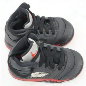 Air Jordan 5 Retro Satin Bred Black Red Basketball Shoes 440880-008 Size 5C