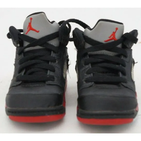 Air Jordan 5 Retro Satin Bred Black Red Basketball Shoes 440880-008 Size 5C