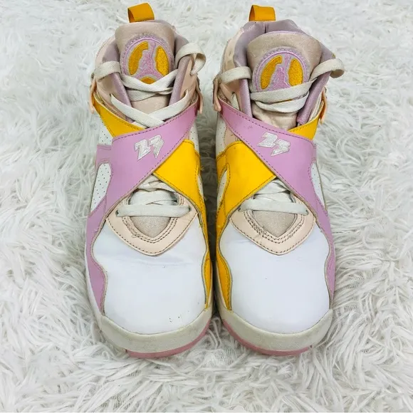 Air Jordan 8 Retro (GS) &quot;Arctic Punch&quot; Big Kids' Shoes Orange Pearl-Light pink