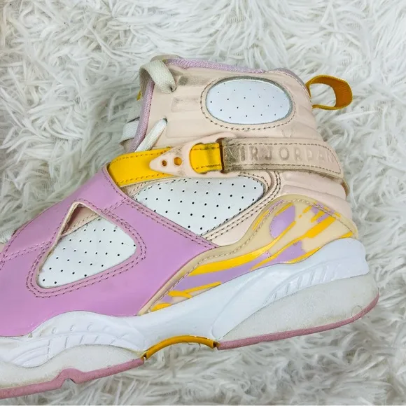 Air Jordan 8 Retro (GS) &quot;Arctic Punch&quot; Big Kids' Shoes Orange Pearl-Light pink