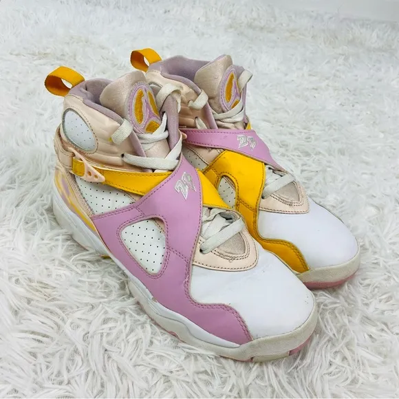 Air Jordan 8 Retro (GS) &quot;Arctic Punch&quot; Big Kids' Shoes Orange Pearl-Light pink