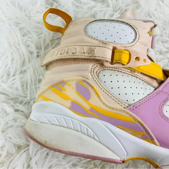 Air Jordan 8 Retro (GS) &quot;Arctic Punch&quot; Big Kids' Shoes Orange Pearl-Light pink