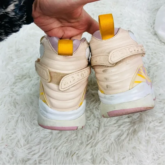 Air Jordan 8 Retro (GS) &quot;Arctic Punch&quot; Big Kids' Shoes Orange Pearl-Light pink