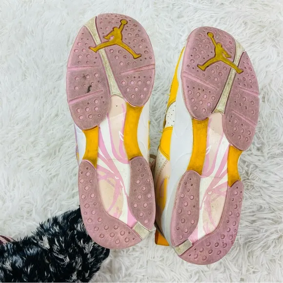 Air Jordan 8 Retro (GS) &quot;Arctic Punch&quot; Big Kids' Shoes Orange Pearl-Light pink