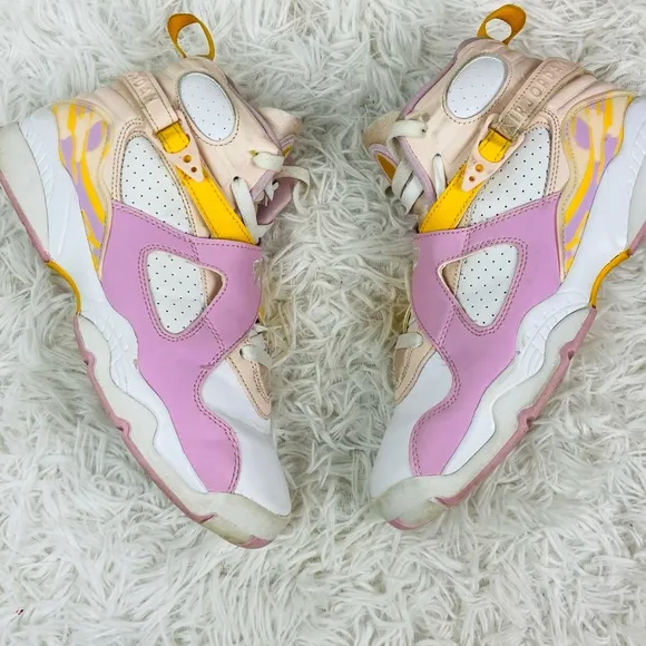 Air Jordan 8 Retro (GS) &quot;Arctic Punch&quot; Big Kids' Shoes Orange Pearl-Light pink
