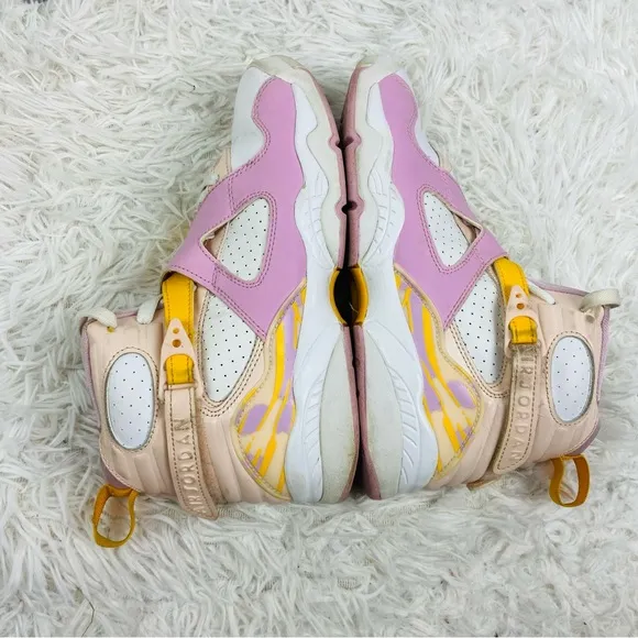Air Jordan 8 Retro (GS) &quot;Arctic Punch&quot; Big Kids' Shoes Orange Pearl-Light pink