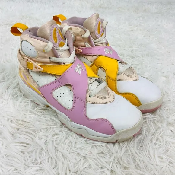 Air Jordan 8 Retro (GS) &quot;Arctic Punch&quot; Big Kids' Shoes Orange Pearl-Light pink