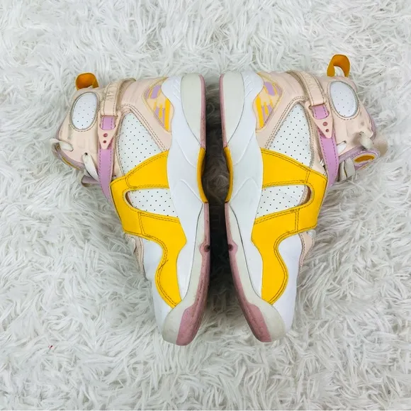 Air Jordan 8 Retro (GS) &quot;Arctic Punch&quot; Big Kids' Shoes Orange Pearl-Light pink