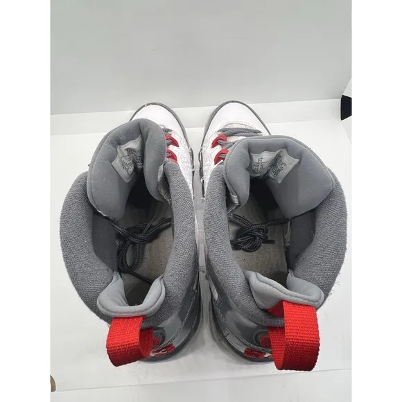 Air Jordan 9 Retro Fire Red Youth Size 7Y White Gray Shoes Sneakers CT8019-162