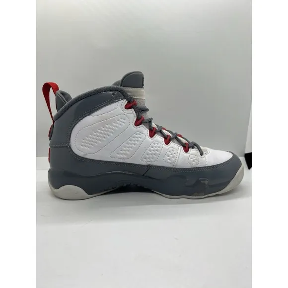 Air Jordan 9 Retro Fire Red Youth Size 7Y White Gray Shoes Sneakers CT8019-162