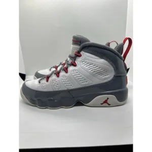Air Jordan 9 Retro Fire Red Youth Size 7Y White Gray Shoes Sneakers CT8019-162