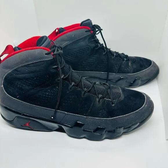 AIR JORDAN IX 9 Retro Red Black Charcoal Lace Up Sneakers Shoes Size US 13