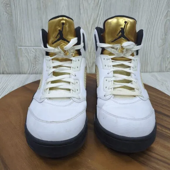 Air Jordan Retro 5 V Olympic Gold Megal 2016 Men's Size 13 Athletic Shoes