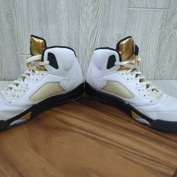 Air Jordan Retro 5 V Olympic Gold Megal 2016 Men's Size 13 Athletic Shoes