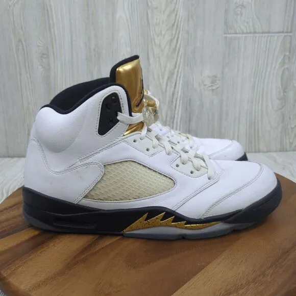 Air Jordan Retro 5 V Olympic Gold Megal 2016 Men's Size 13 Athletic Shoes