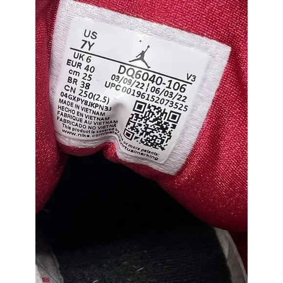 Air Jordan Retro 7 Cardinals GS Youth Size 7Y White Red Athletic Shoes Sneakers