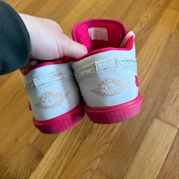 Air Jordan Retro V 1 White &amp; Pink Low OG Shoes