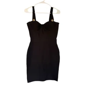 AKIRA Body Con Bandage Sheath Evening Dress Black Sz M
