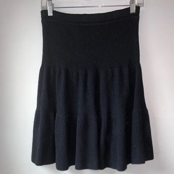 Alain Manoukian Vintage Drop Waist Wool Blend Ruffle Skirt