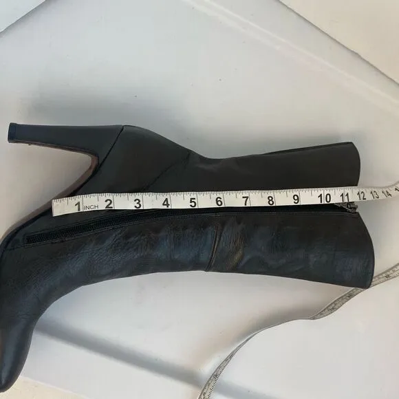 Alberto Fermani Italy 40 9 9.5 handmade Charcoal Grey leather heel boots Tall Vi