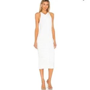A.L.CAdrienne Ruched Racerback Dress In White