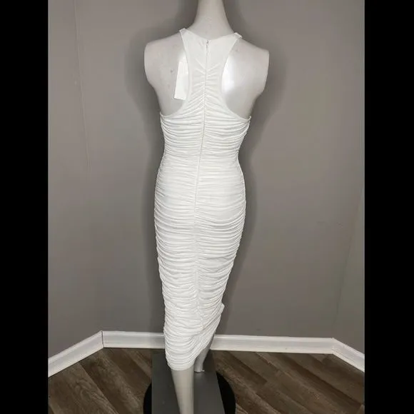 A.L.CAdrienne Ruched Racerback Dress In White