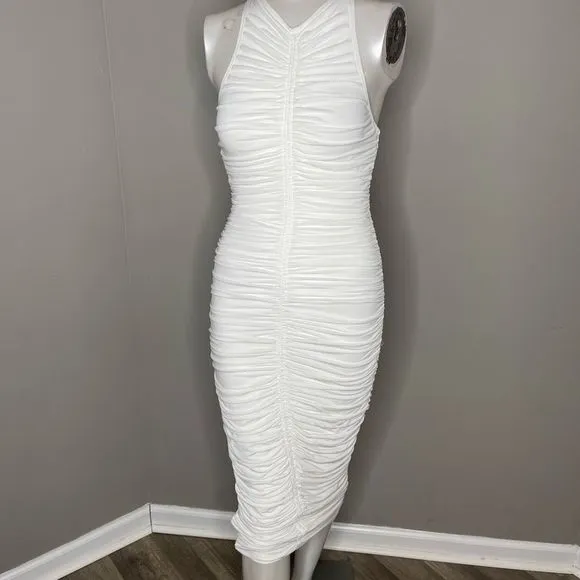 A.L.CAdrienne Ruched Racerback Dress In White