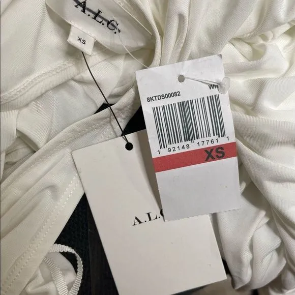 A.L.CAdrienne Ruched Racerback Dress In White