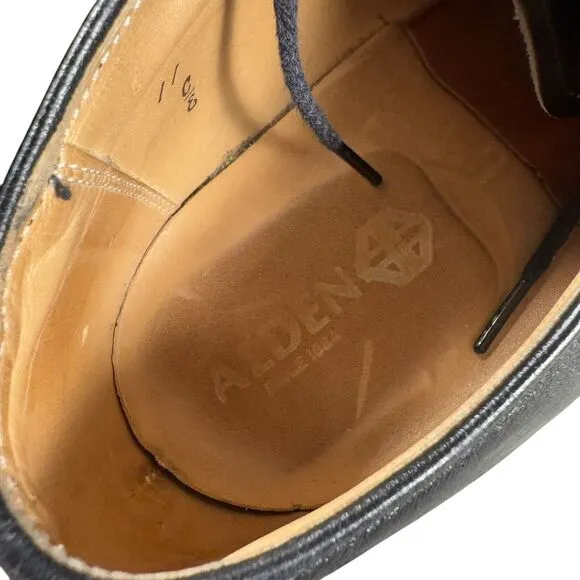 Alden 471 Mens 11 CE Moc Toe Blucher Oxford Black‎ Leather Lace Up Dress Shoes