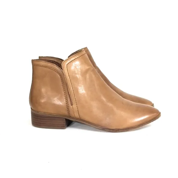 ALDO‎ Kaicien Tan Leather Boots Ankle Booties in Medium Brown Womens Size 8.5