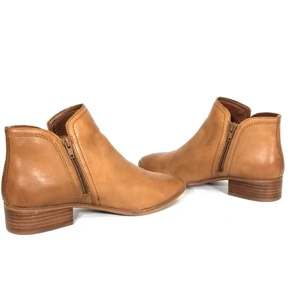 ALDO‎ Kaicien Tan Leather Boots Ankle Booties in Medium Brown Womens Size 8.5