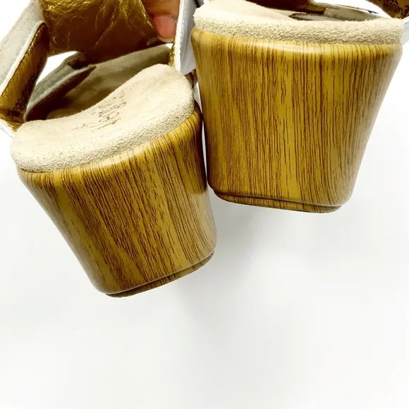 Alegria Embroidered Leather Slip-on Wedge Sandals