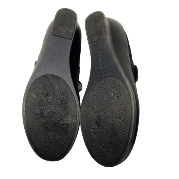 ALEGRIA Flair Mary Jane Wedge Shoes 10 Slip Resistant Black Pewter Florette Flor