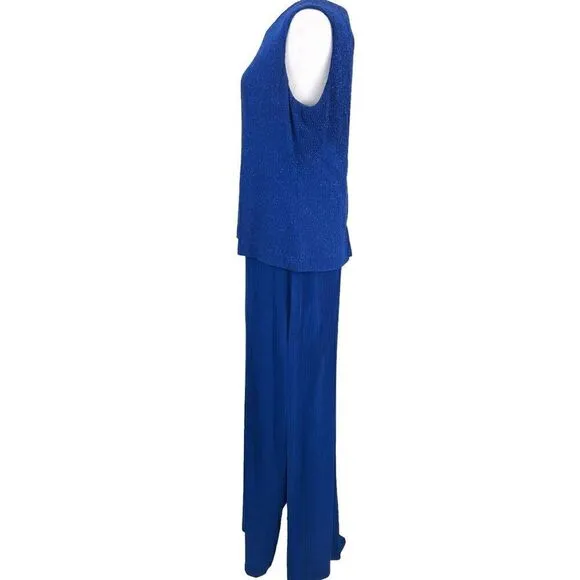 Alex Evenings Deep Royal Blue Glitter Embellished 2-Piece Jacket Gown Size 1200