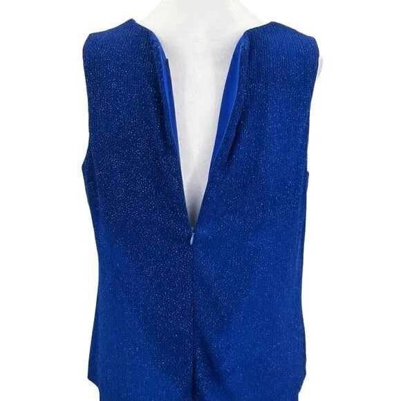 Alex Evenings Deep Royal Blue Glitter Embellished 2-Piece Jacket Gown Size 1200