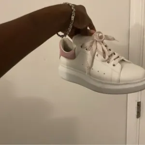 Alexander McQueen White and Pink Sneakers Minimalist Design
