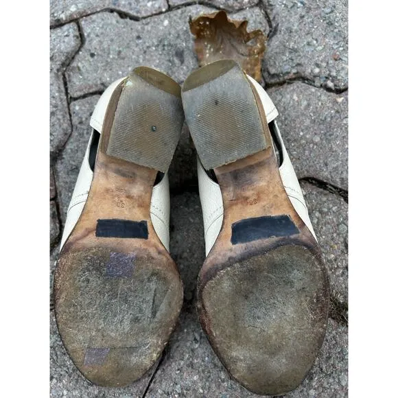 ALEXANDER WANG Cream Ivory Leather Shoes Booties Sz EU 38 US 7.5-8