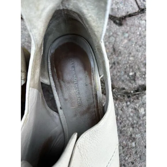 ALEXANDER WANG Cream Ivory Leather Shoes Booties Sz EU 38 US 7.5-8