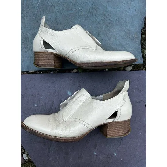 ALEXANDER WANG Cream Ivory Leather Shoes Booties Sz EU 38 US 7.5-8